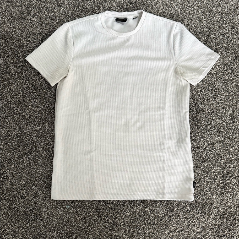 Emporio Armani Classic White textured Tee, fitted